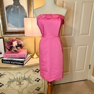 Vineyard Vines Strapless Scalloped Dress